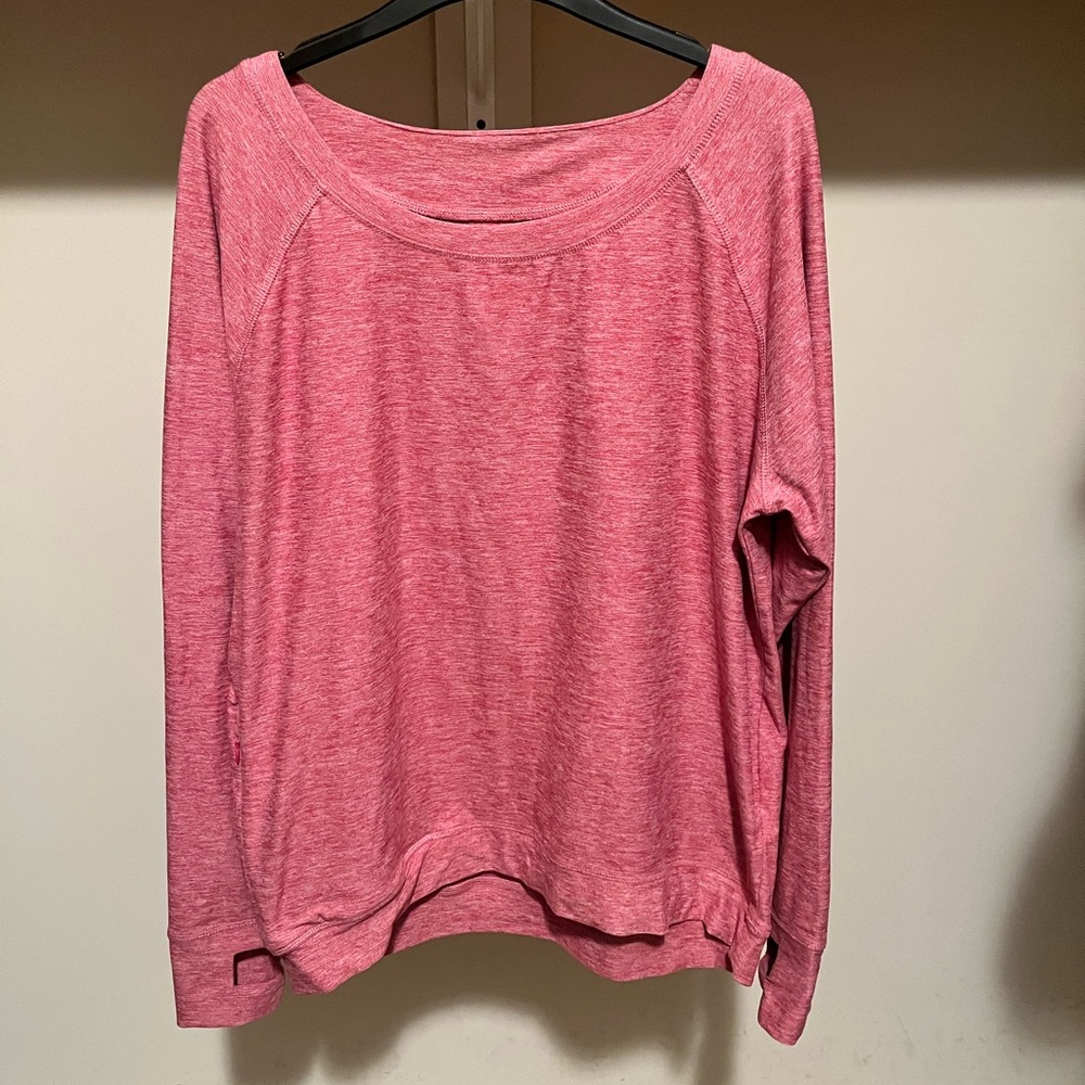 Women's Pink Lux Long Sleeve Relaxed Fit Top